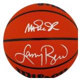 Autographed Larry Bird & Magic Johnson Basketball