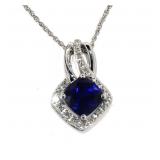 Elegant Blue & White Sapphire Necklace