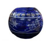 4.5 ï¿½ Bohemian Cobalt Cut To Clear Rose Bowl