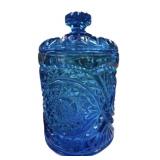 Beautiful Blue Tobacco/Cookie Jar Fenton???