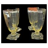 (4) Carcassone Sahara Yellow Heisey 8 Oz Glasses