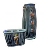 (2) Pc Weller Pottery ï¿½Draperyï¿½