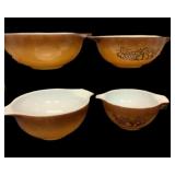 (4) Pc Orchard Pyrex Mixing Bowls