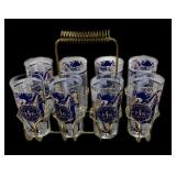 (8) Ky Derby Glasses & Carrier