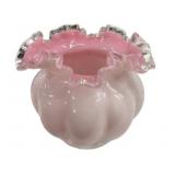 Fenton Pink & White Vase