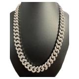 Silver 20" Miami Cuban Link Pave