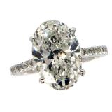 14kt Gold 5.24 ct Oval Lab Diamond Ring