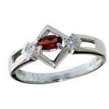 Natural Garnet & Diamond Dinner Ring