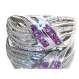 Quality Pink Sapphire & Diamond Designer Ring