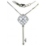 Beautiful White Sapphire Key Necklace