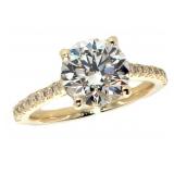 14k Gold 2.82 ct Round Brilliant Lab Diamond Ring