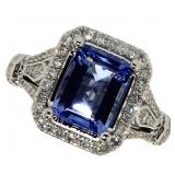 14k Gold 2.90 ct Tanzanite & Diamond Ring