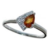 Oval Natural Imperial Topaz & Diamond Ring