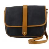 YVES Saint-Laurent Black/Brown Trim Shoulder Bag