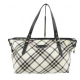 Burberry Black & White Check Tote Bag