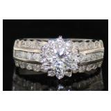 Platinum Brilliant Natural Diamond Halo Ring