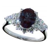 14kt Gold 3.33 ct Oval Alexandrite & Diamond Ring