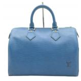 Louis Vuitton Blue Epi Speedy 25
