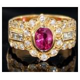 18kt Gold 2.04 ct GIA Ruby & Diamond Ring