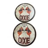 (2) Dixie Motor Oil Metal Signs