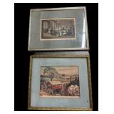 (2) Vintage Framed Prints