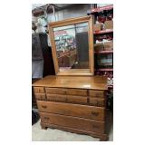 Estate Maple Dresser & Mirror