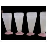 (4) Satin Glass Sundae Glasses