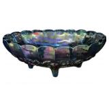 Footed Carnival Glass Bowl