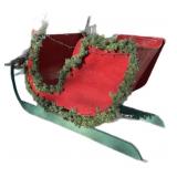 Life Size Santaï¿½s Sleigh Decor Wood & Metal