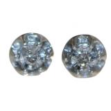 Round Brilliant Antique Style Stud Earrings