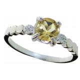 Natural Imperial Topaz & Diamond Ring