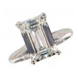 14k Gold 3.50 ct Emerald Cut VS2 Lab Diamond Ring