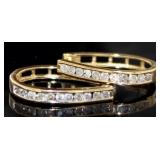 Channel Set 1.00 ct Diamond Hoop Earrings