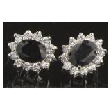 Genuine 4.00 ct Princess Diana Sapphire Earrings