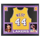 Autographed Jerry West Custom Framed Jersey