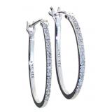 Elongated Diamond Hoop Earrings