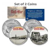 American Civil War CSS Virginia Ship 2-Coin Set