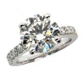 14kt Gold 5.17 ct Round VVS Lab Diamond Ring