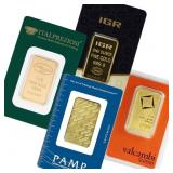 One Ounce .999 Fine Gold Bullion Bar