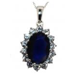 Oval 6.40 ct Imperial Sapphire Necklace