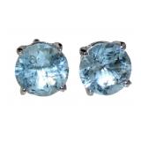 Natural 1.50 ct Aquamarine Stud Earrings