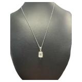 Radiant Cut 2.00 ct Natural Aqumarine Necklace