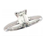 14k Gold 1.00 ct Emerald Cut Lab Diamond Ring