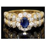 18kt Gold 1.65 ct Natural Sapphire & Diamond Ring