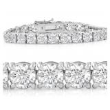 14k Gold 17.00 ct Round VS1 Lab Diamond Bracelet