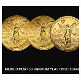 1920-1946 Mexico 50 Gold Peso Coin