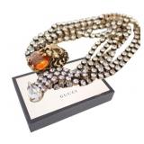 Gucci Rhinestone Lion Head Bracelet