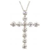 14kt Gold 1.00 ct VS Lab Diamond Cross Necklace