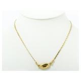 Givenchy Oval Logo Gold Tone Necklace