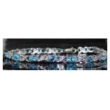 Genuine Blue Topaz & Diamond Bracelet